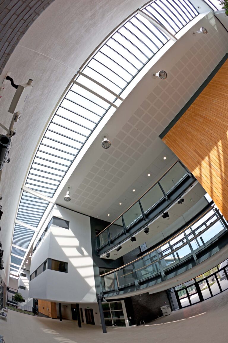 70m Long Sloped Roof Light at Bideford College in Devon